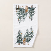 Winter Wonderland Forest Deer Pine Trees Badhandtuch Set (Handtuch)