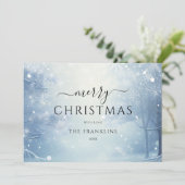 Winter Wonderland Forest Foto Weihnachten (Stehend Vorderseite)