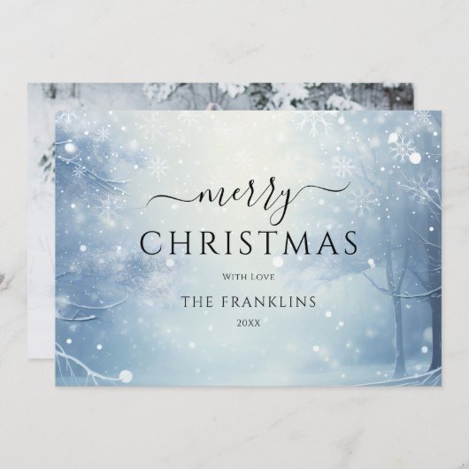 Winter Wonderland Forest Foto Weihnachten (Vorne/Hinten)