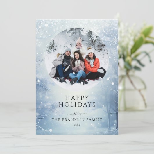 Winter Wonderland Forest Foto Weihnachten (Stehend Vorderseite)