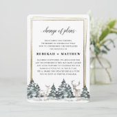 Winter Wonderland Forest | Planänderung für Hochze Einladung (Stehend Vorderseite)