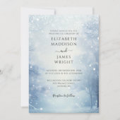 Winter Wonderland Forest QR Code Hochzeit Einladung (Vorderseite)