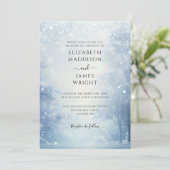 Winter Wonderland Forest QR Code Hochzeit Einladung (Stehend Vorderseite)