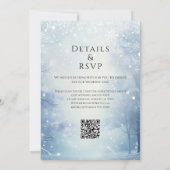 Winter Wonderland Forest QR Code Hochzeit Einladung (Rückseite)