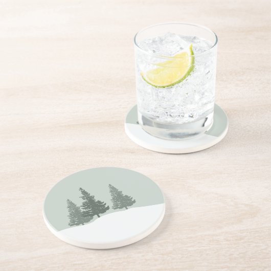 Winter Wonderland Forest Trees Getränkeuntersetzer (Seite)