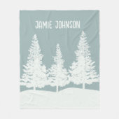 Winter Wonderland Forest Trees Individuelle Name Fleecedecke (Vorderseite)