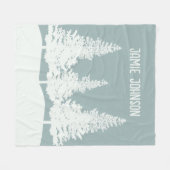 Winter Wonderland Forest Trees Individuelle Name Fleecedecke (Vorderseite (Horizontal))