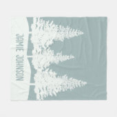 Winter Wonderland Forest Trees Individuelle Name Fleecedecke (Vorderseite (Horizontal))