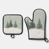 Winter Wonderland Forest Trees Ofenhandschuh & Topflappen-Set (Vorderseite)