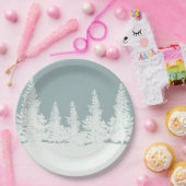 Winter Wonderland Forest Trees Pappteller (Party)