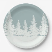 Winter Wonderland Forest Trees Pappteller (Vorderseite)