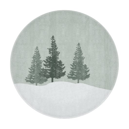 Winter Wonderland Forest Trees Schneidebrett (Vorderseite)