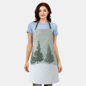 Winter Wonderland Forest Trees Schürze (Getragen)