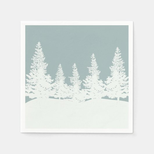Winter Wonderland Forest Trees Serviette (Vorderseite)