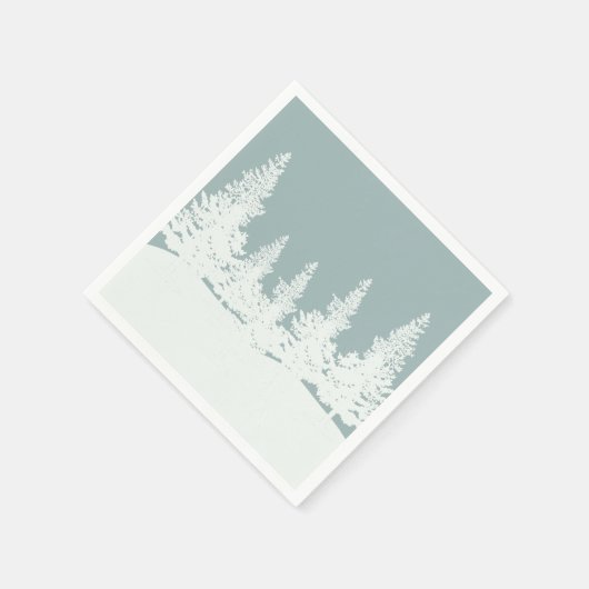 Winter Wonderland Forest Trees Serviette (Ecke)