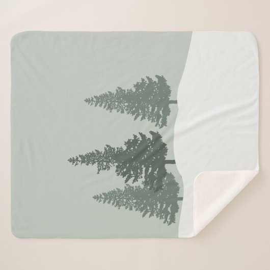 Winter Wonderland Forest Trees Sherpadecke (Vorderseite (Horizontal))