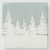 Winter Wonderland Forest Trees Steinuntersetzer (Vorderseite)