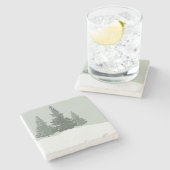 Winter Wonderland Forest Trees Steinuntersetzer (Seitenansicht)