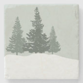 Winter Wonderland Forest Trees Steinuntersetzer (Vorderseite)