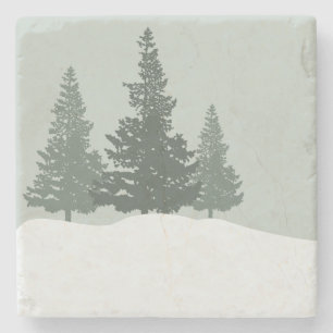 Winter Wonderland Forest Trees Steinuntersetzer