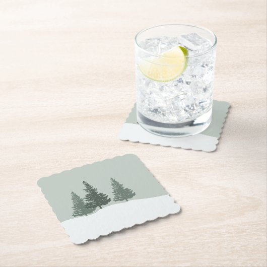 Winter Wonderland Forest Trees Untersetzer (Vor Ort)