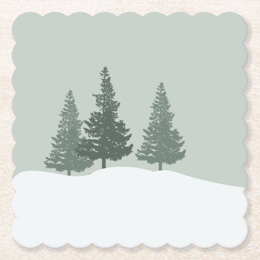 Winter Wonderland Forest Trees Untersetzer (Vorderseite)