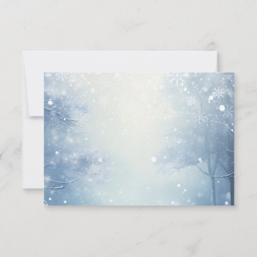 Winter Wonderland Forest Wedding RSVP Karte (Rückseite)