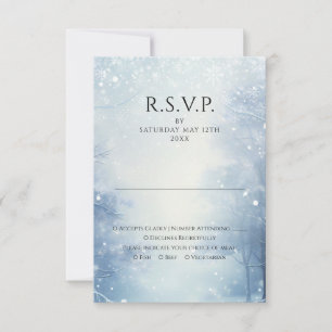 Winter Wonderland Forest Wedding RSVP Karte