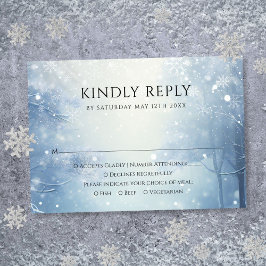 Winter Wonderland Forest Wedding RSVP Karte