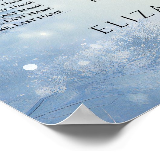 Winter Wonderland Forest Wedding Seating Chart Poster (Ecke)