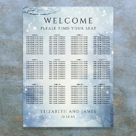 Winter Wonderland Forest Wedding Seating Chart Poster