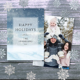 Winter Wonderland Forest Weihnachts-Foto Feiertagskarte