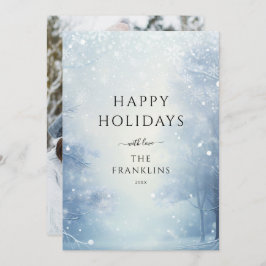 Winter Wonderland Forest Weihnachts-Foto Feiertagskarte