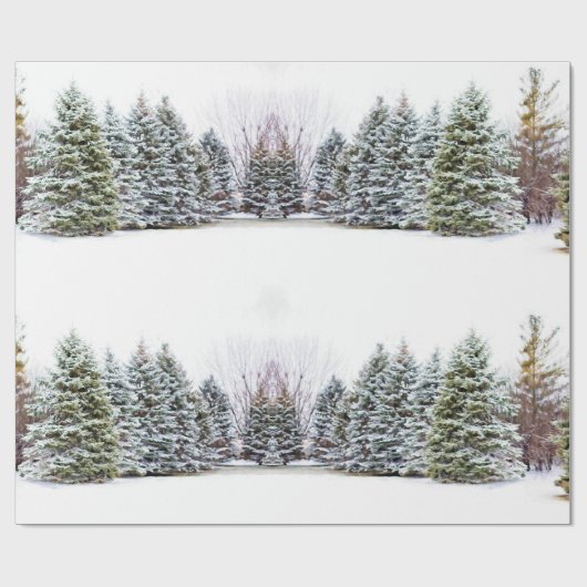 Winter Wonderland Forest Weihnachtskunst oder Geschenkpapier (Flach)