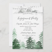 Winter Wonderland Fotest, String Lights Verlobung Einladung (Vorderseite)