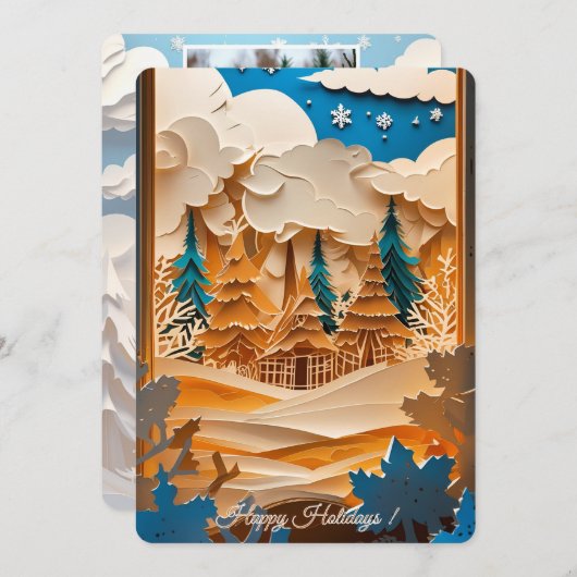 Winter Wonderland Foto Feiertagskarte (Vorne/Hinten)