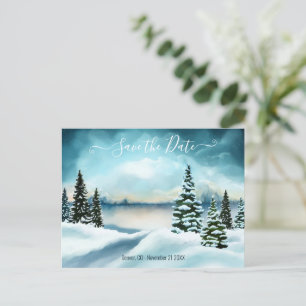 Winter Wonderland Foto Save the Date Postkarte