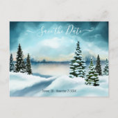 Winter Wonderland Foto Save the Date Postkarte (Vorderseite)