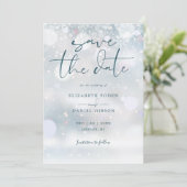Winter Wonderland Foto Snow Wedding Save The Date (Stehend Vorderseite)