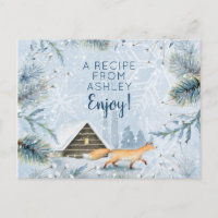 Winter Wonderland Fox Xmas Weihnachts Rezept Karte