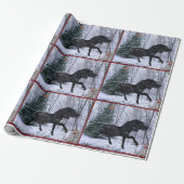 Winter Wonderland Friesen Pferd Geschenkpapier (Ungerollt)