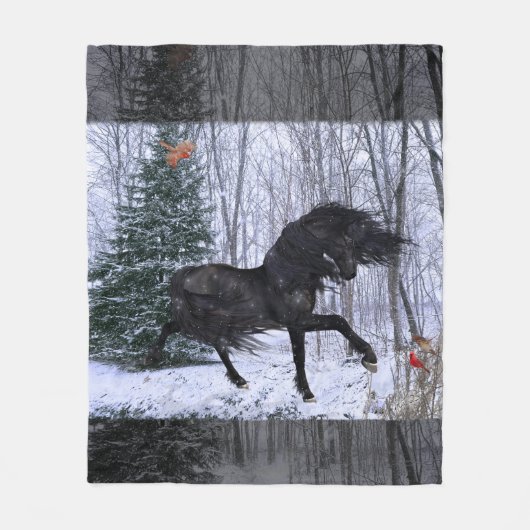 Winter Wonderland Friesenpferd 2 Decke (Vorderseite)