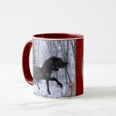 Winter Wonderland Friesenpferd Tasse (Vorderseite Links)