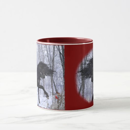 Winter Wonderland Friesian Horse Mug Tasse (Zentrum)