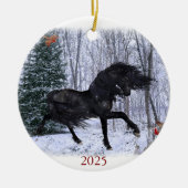 Winter Wonderland Friesian Horse Ornament (Vorne)