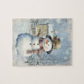 Winter Wonderland Frosty Snowman Watercolor Puzzle (Horizontal)