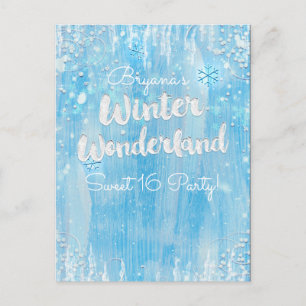 Winter Wonderland Frozen Blue Event Terminankündig Ankündigungspostkarte