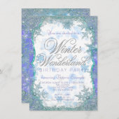 Winter Wonderland Frozen Geburtstagsparty Einladung (Vorne/Hinten)