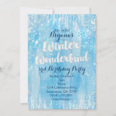 Winter Wonderland Frozen Ice Blue Party Einladung (Vorderseite)