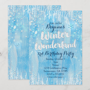 Winter Wonderland Frozen Ice Blue Party-Einladung Einladung